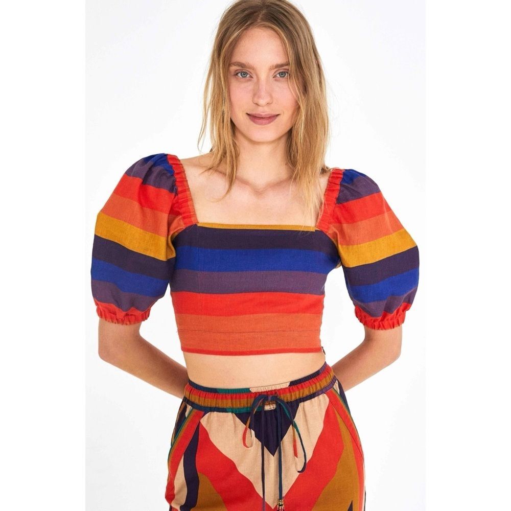 FARM Rio Multicolor Striped Crop Top